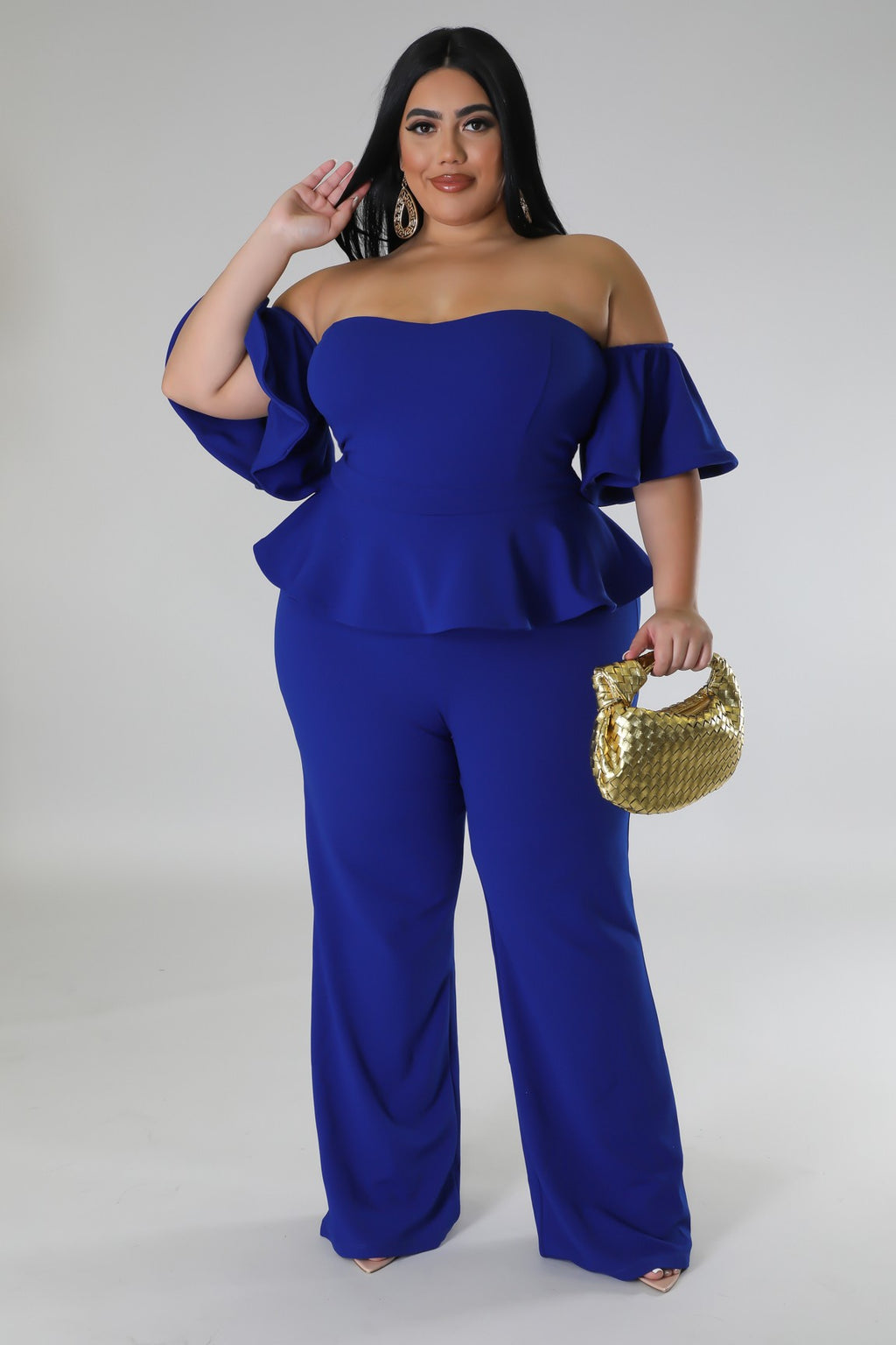 Fab Diva jumpsuit (plus)-blue