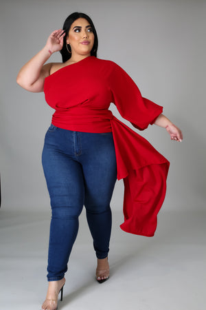 Royalty Vibes top- red (Plus)